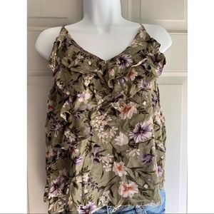 WORN ONCE- 🌸🌼 Ruffle Floral Tank 🌼🌸